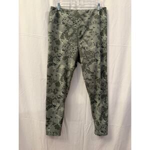 Maurices Women’s XL Green Floral Leggings High Waisted Stretch Yoga Pants